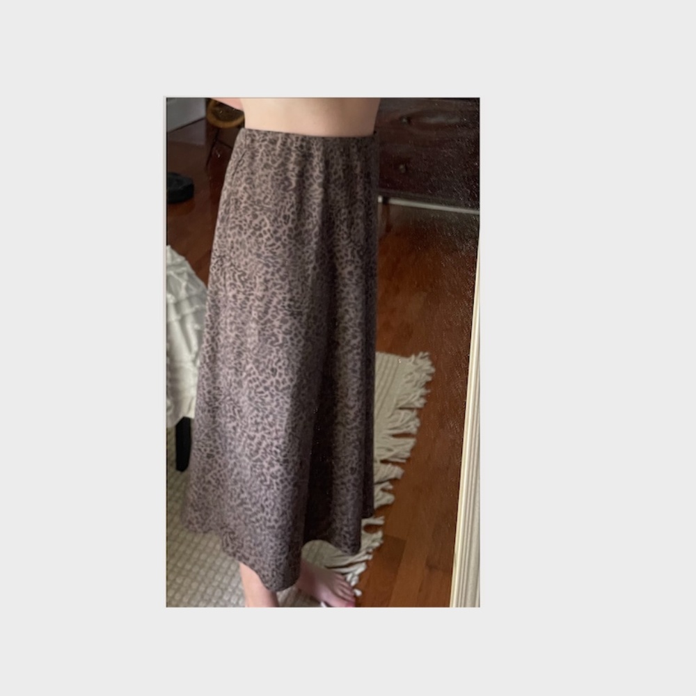 A New Day Leopard Midi Skirt Sz L